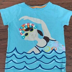 Mini Boden Swim Appliqué Tee - Blue